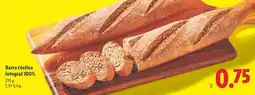 Lidl Barra rostica integral 100% oferta