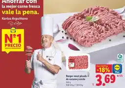 Lidl Burger meat picada de vacuno y cerdo oferta