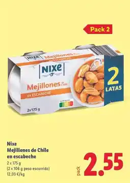 Lidl Nixe - mejillones de chile en escabeche oferta