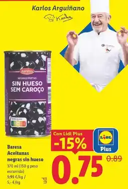 Lidl Baresa - aceitunas negras sin hueso oferta