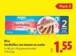 Lidl Nixe - sardinillas con tomate en aceite oferta