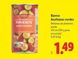 Lidl Baresa - aceitunas verdes rellenas de pimiento asado oferta