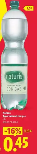 Lidl Naturis - agua mineral con gas oferta
