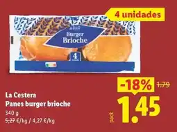 Lidl La cestera - panes burger brioche oferta