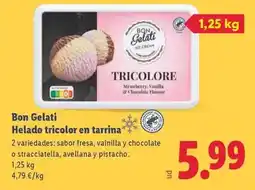 Lidl Bon gelati - helado tricolor en tarrina oferta
