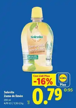 Lidl Solevita - zumo de limón oferta