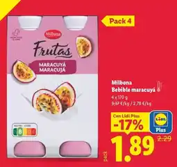 Lidl Milbona - bebible maracuyá oferta