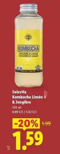 Lidl Kombucha - soluria limon & jengibre oferta