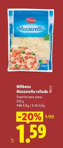 Lidl Milbona - mozzarella rallada oferta