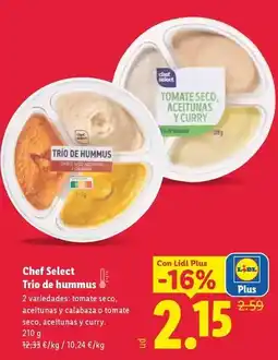 Lidl Chef select - trio de hummus oferta