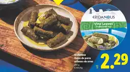 Lidl Eridanous - hojas de parra rellenas de arroz oferta