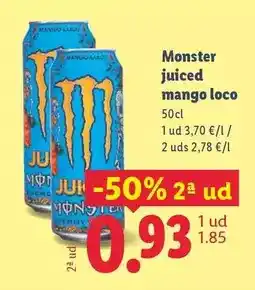 Lidl Monster - juiced mango loco oferta