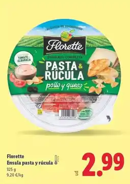 Lidl Florette - ensala pasta y rúcula oferta