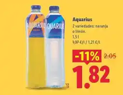 Lidl Aquarius - 2 variedades: naranja o limón oferta