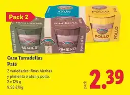 Lidl Casa tarradellas - pate oferta