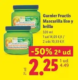 Lidl Garnier fructis - mascarilla liso y brillo oferta