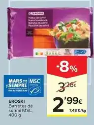 Caprabo Eroski - barretes de surimi msc oferta