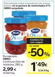 Caprabo Hero - confitura diet de maduixa oferta