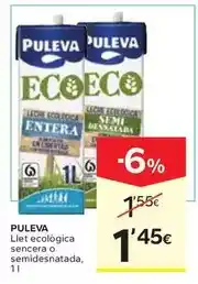 Caprabo Puleva - llet ecológica sencera o semidesnatada oferta