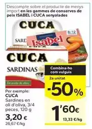 Caprabo Cuca - sardines en oli d'oliva oferta