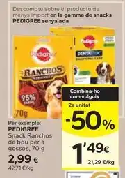 Caprabo Pedigree - snack ranchos de bou per a gossos oferta