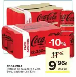 Caprabo Coca-cola - refresc de cola zero o zero zero oferta