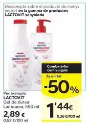 Caprabo Lactovit - gel de dutxa lactourea oferta