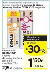 Caprabo Demak'up - discos desmaquilladors per a pell sensible oferta