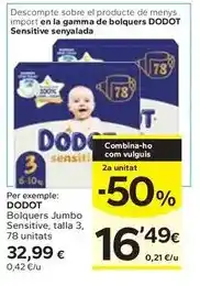Caprabo Dodot - bolquers jumbo sensitive oferta
