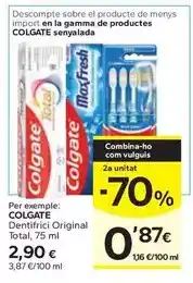 Caprabo Colgate - dentifrici original total oferta
