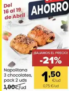 Autoservicios Familia Napolitana 3 chocolates oferta