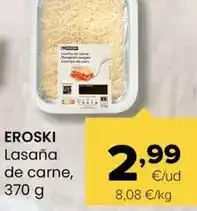 Autoservicios Familia Eroski - lasaña de carne oferta