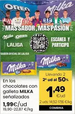 Autoservicios Familia Milka - chocolates con galleta oferta