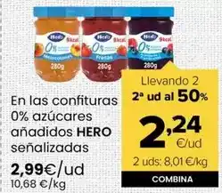 Autoservicios Familia Hero - confituras 0% azucares anadidos oferta