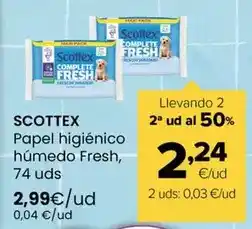 Autoservicios Familia Scottex - papel higienico humedo fresh oferta