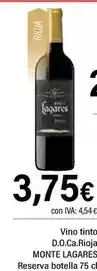 Cash Ifa Monte lagares - vino tinto d.o.ca. rioja reserva oferta