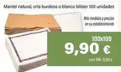 Cash Ifa Mantel natural, orla burdeos o blanco blister oferta