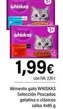 Cash Ifa Whiskas - alimento gato seleccion pescados gelatina o clasicos salsa oferta