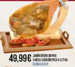 Claudio Jamón entero sin pata 9 meses curacion pieza oferta