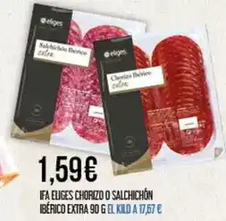 Claudio Ifa eliges - chorizo o salchichon iberico extra oferta