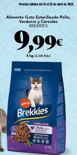Gadis Brekkies - alimento gato esterilizado pollo, verduras y cereales oferta
