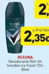 Hiperber REXONA Desodorante Roll-On Invisible Ice Fresh 72H, oferta