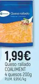 CoMarket Coaliment - queso rallado 4 quesos oferta