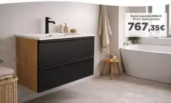 Koba 2c - mueble suspendido 80 cm + lavabo cerámico