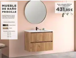 BdB Mueble suspendido priscille 80 cm + lavabo cerámico oferta