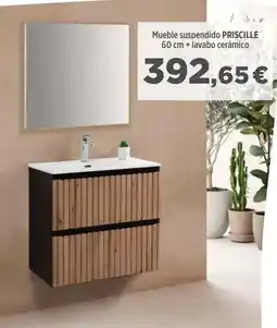 BdB Mueble suspendido priscille 60 cm + lavabo cerámico oferta