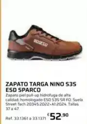 Coferdroza Sparco - zapato targa nino s3s esd oferta