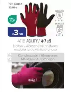 Coferdroza Agility nailon y elastano sin costuras recubierto de nitrilo arenoso oferta