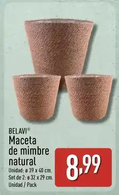 ALDI Belavi - maceta de mimbre natural oferta
