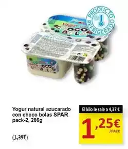SPAR Spar - yogur natural azucarado con choco bolas pack-2 oferta